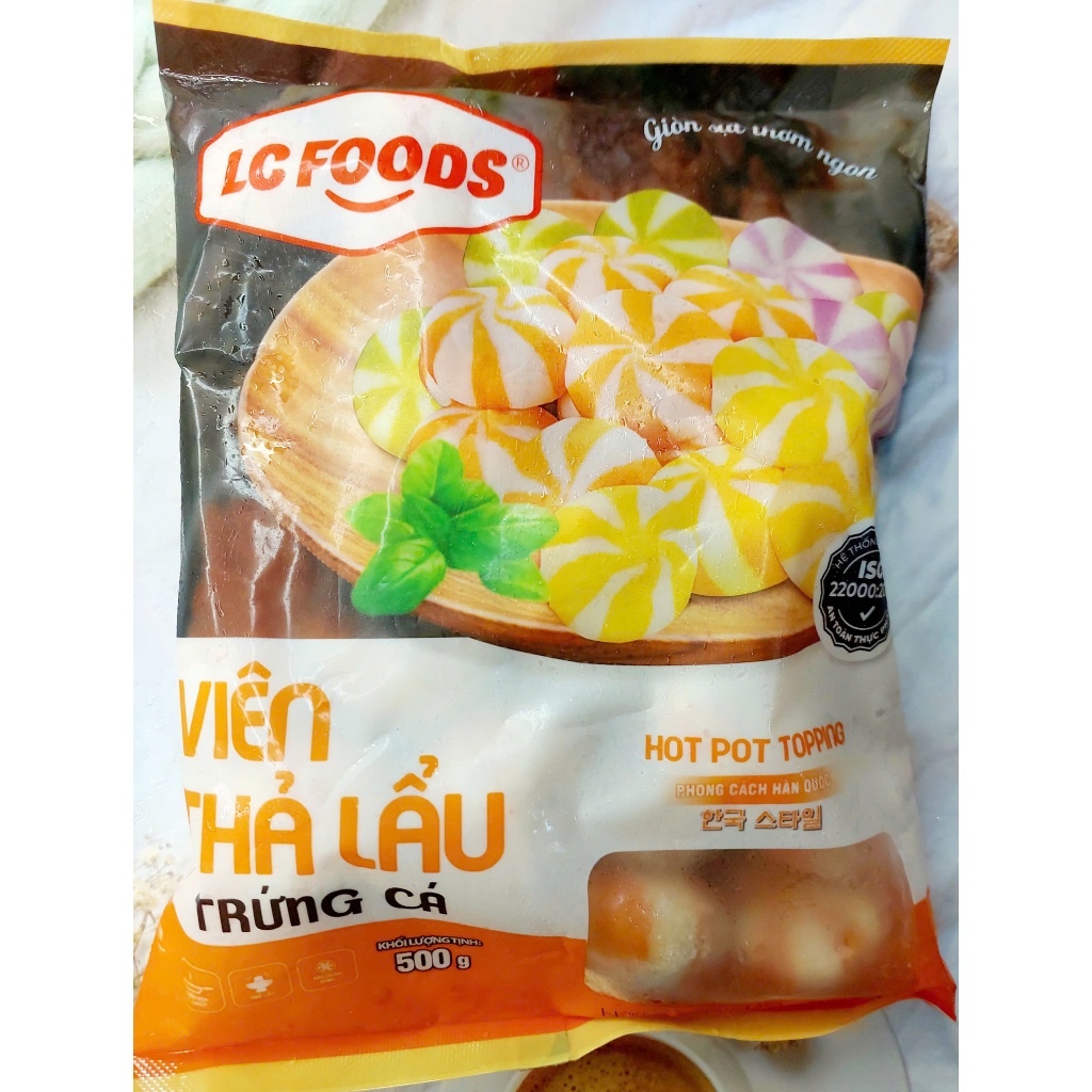 500g Viên Thả Lẩu nhân Trứng Cá Lacusina (màu cam)