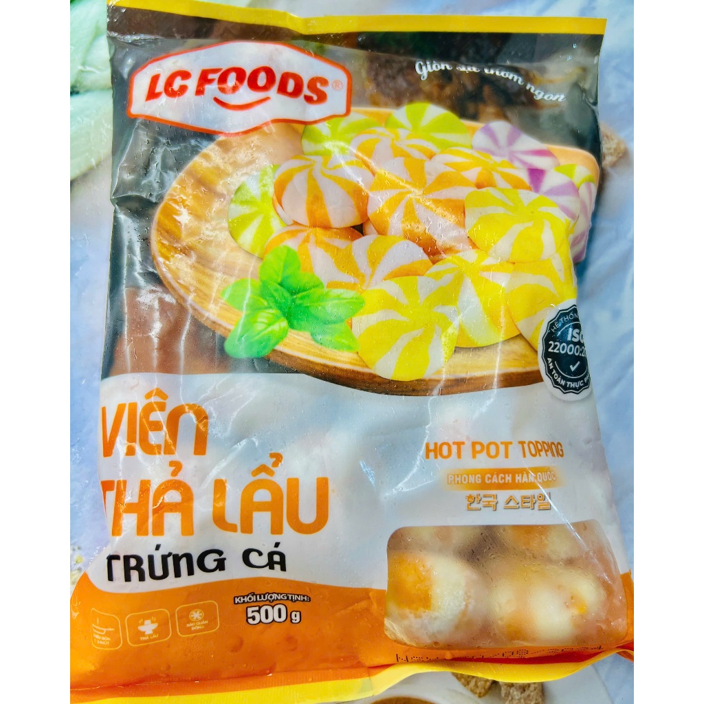 500g Viên Thả Lẩu nhân Trứng Cá Lacusina (màu cam)