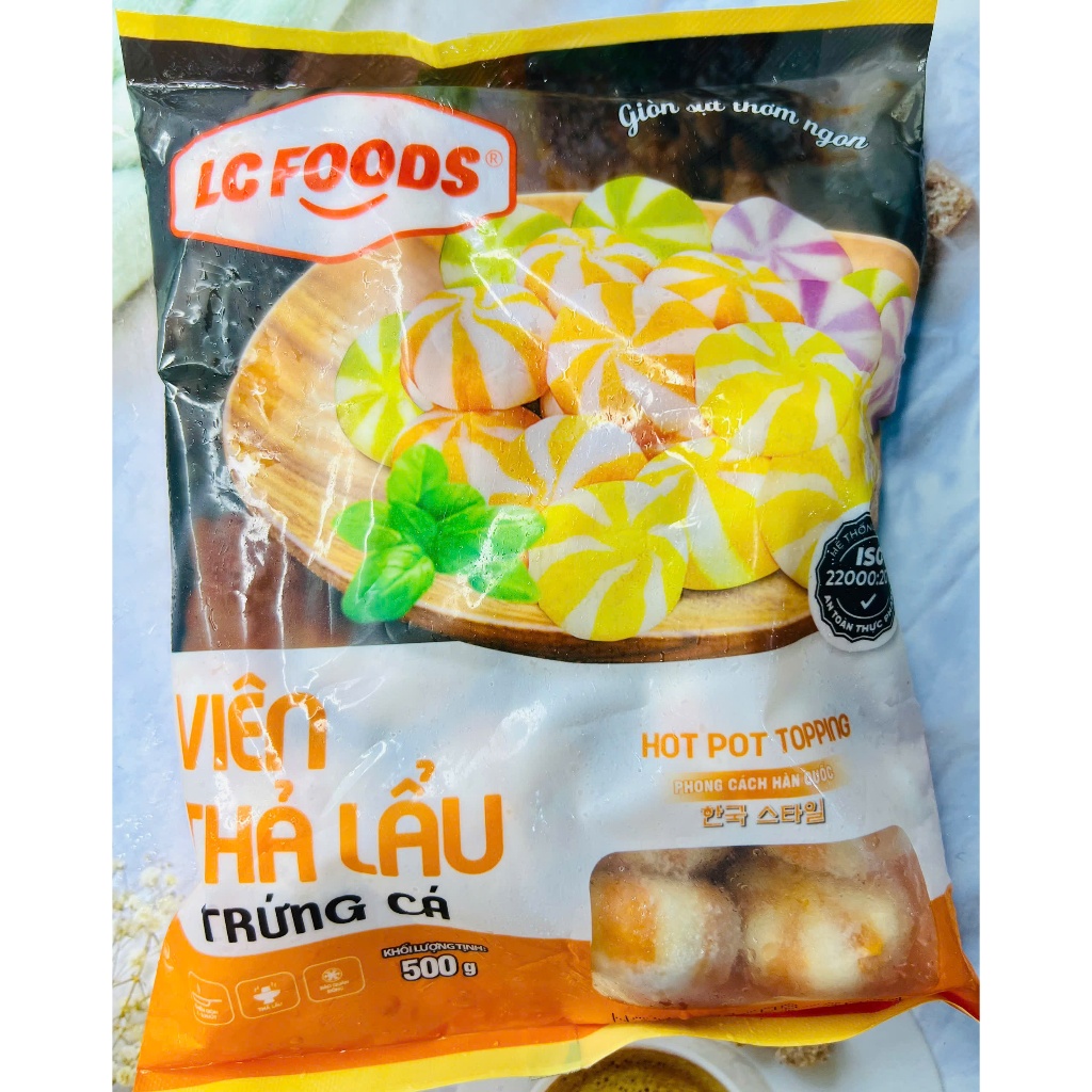500g Viên Thả Lẩu nhân Trứng Cá Lacusina (màu cam)