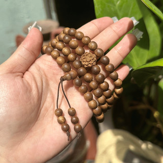 Vòng Tay Trầm Hương 108 Hạt Trầm Tốc Việt Mix Charm Hoa Sen Mộc Liên - Mộc Trầm Hương MTH