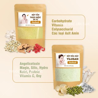 Combo bột dưỡng trắng toàn thân ( bột rửa mặt trắng da, bột thuốc bắc 24 vị tắm trắng, tẩy da chết)