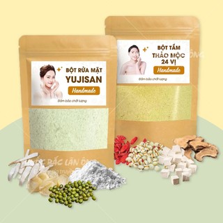 Combo bột dưỡng trắng toàn thân ( bột rửa mặt trắng da, bột thuốc bắc 24 vị tắm trắng, tẩy da chết)