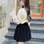 Chân váy nhung xếp ly tag cài Kymie CV1556