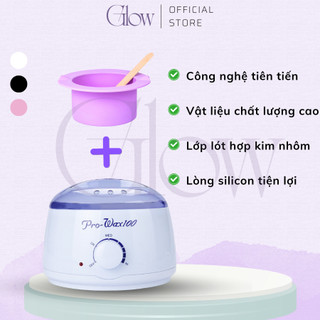 Combo Nồi Prowax 100 Thế Hệ Mới Có Lòng Silicon GLOW+ 100Gr Sáp Wax Lông Trong Suốt Tặng Que 0707