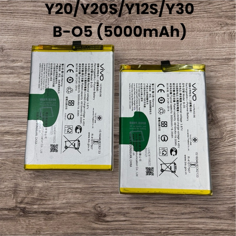 Pin Vivo Y20/Y20S/Y12S/Y30 Zin New Mã B-O5 Dung Lượng 5000mAh | Shopee ...
