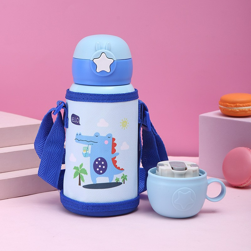 Ảnh Bình đựng nước giữ nhiệt có ống hút Yeahcook, tặng kèm bộ nắp đa năng 3