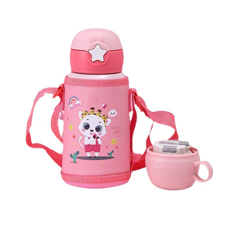 Ảnh Bình đựng nước giữ nhiệt có ống hút Yeahcook, tặng kèm bộ nắp đa năng 1