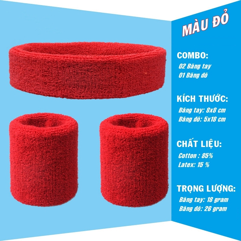 Combor 2 băng cổ tay 1 băng đô nam nữ thể thao chính hãng Beesoul bóng rổ cầu lông tennis pickleball