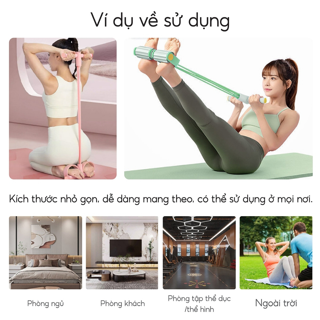 Ảnh - 6011 Dây Tập Bụng, Dây Kéo Đàn Hồi Kháng Lực 4 Ống Cao Su Tập Bụng Tại Nhà 4