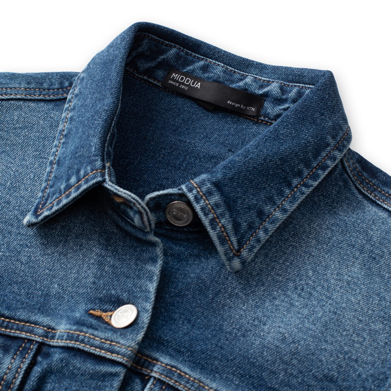 MIDDUA - KJ2302.03 Jacket denim form lửng , tay dài