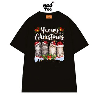 Áo Thun Mèo Giáng Sinh Meowy Christmas NGỐ TEE Chất Vải Cotton Thoáng Mát Form Unisex Rộng Rãi
