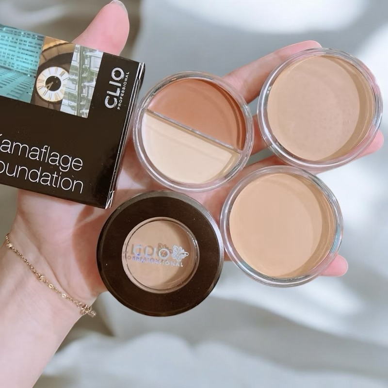 Kem bánh che khuyết điểm, highlight tạo khối Clio. 3 tone màu, xuất xứ Hàn Quốc