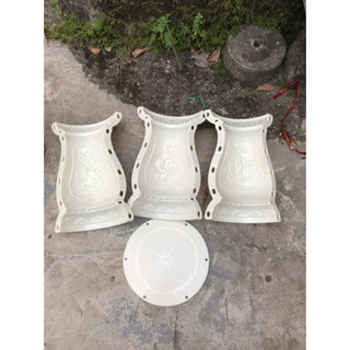 Khuôn đôn chậu tròn cao 45 cm mặt rộng 25 cm, hoa văn phúc, lộc, thọ, chất liệu nhựa abs