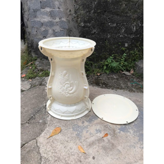 Khuôn đôn chậu tròn cao 45 cm mặt rộng 25 cm, hoa văn phúc, lộc, thọ, chất liệu nhựa abs