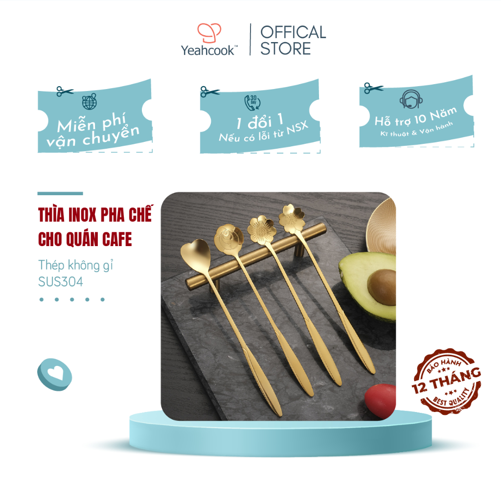 Ảnh YEAHCOOK Thìa inox pha chế dành cho quán cafe thiết kế sang trọng 1