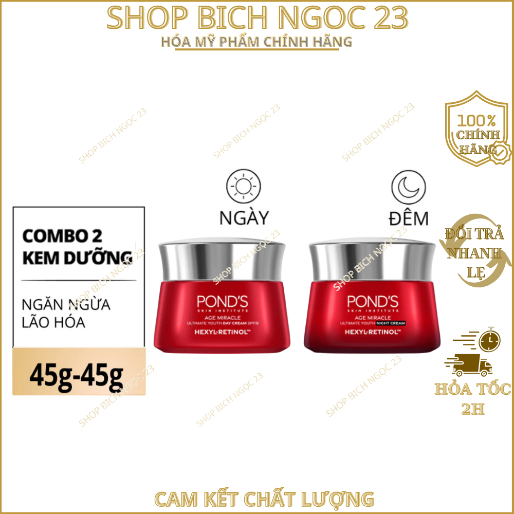 Kem dưỡng da Ponds Age Miracle Ngăn ngừa lão hóa Ngày 50g + Đêm 50g