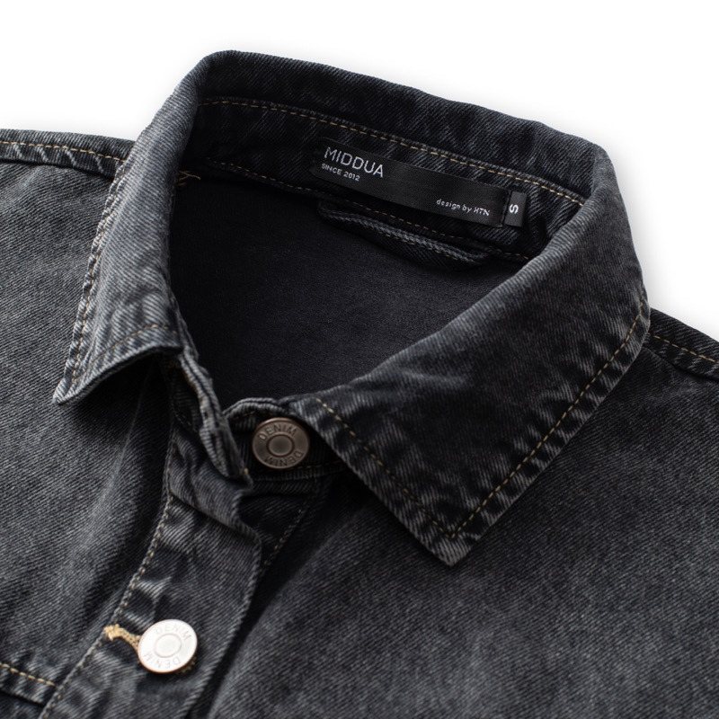 MIDDUA - KJ2302.03 Jacket denim form lửng , tay dài