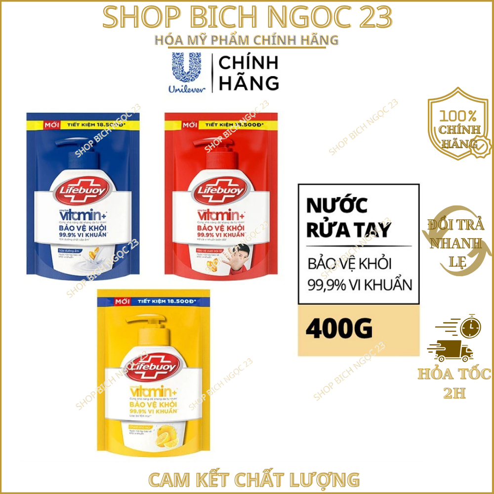 Nước rửa tay lifebuoy diệt khuẩn túi 400g