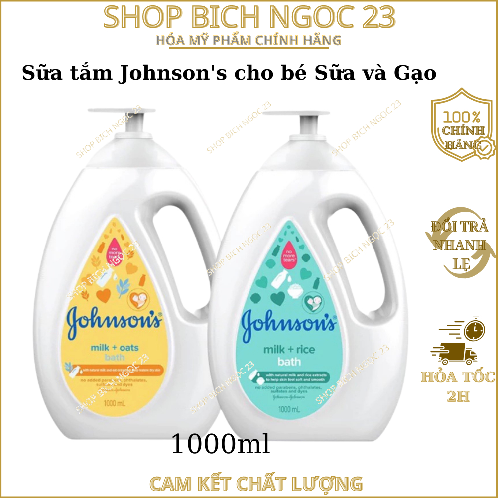 Sữa tắm Johnson's cho bé Sữa và Gạo Sữa và Yến Mạch 1000ml