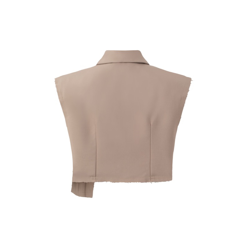 MIDDUA -  Gilet02 Waistcoat đôn vai túi kiểu, dáng crop lửng