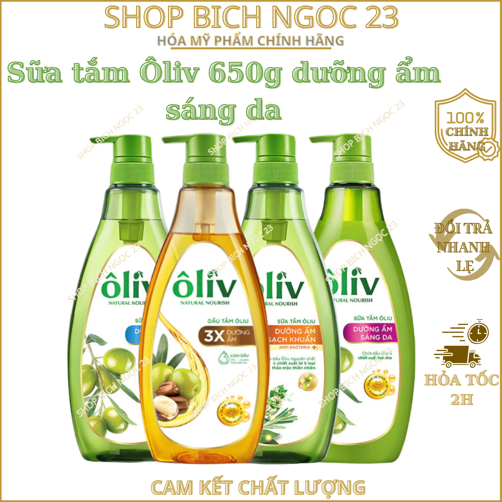 Sữa tắm Ôliv 650g dưỡng ẩm sáng da, mềm mịn, sạch khuẩn