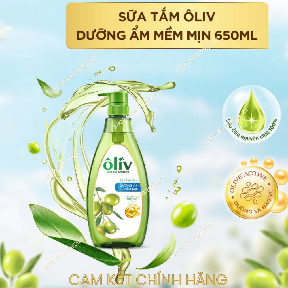 Sữa tắm Ôliv 650g dưỡng ẩm sáng da, mềm mịn, sạch khuẩn