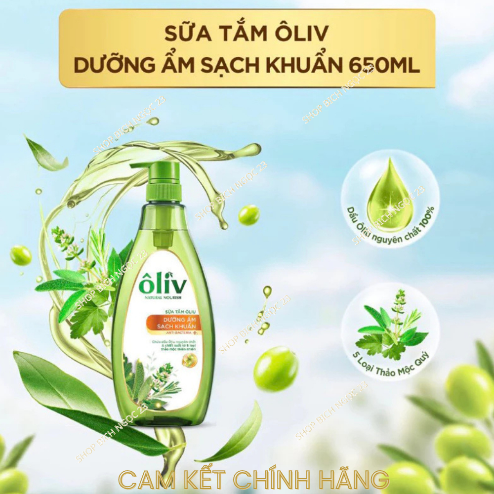 Sữa tắm Ôliv 650g dưỡng ẩm sáng da, mềm mịn, sạch khuẩn