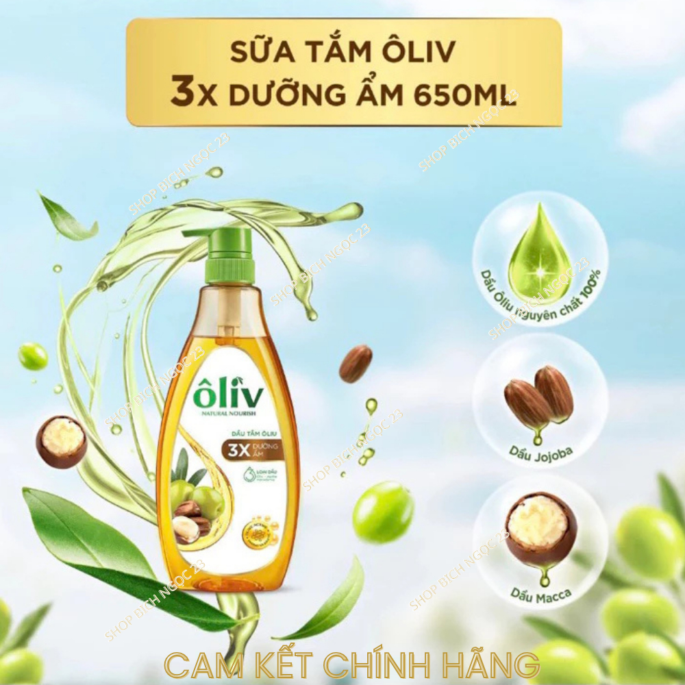Sữa tắm Ôliv 650g dưỡng ẩm sáng da, mềm mịn, sạch khuẩn