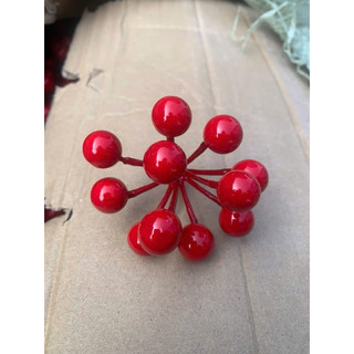 Combo 100 Chùm Quả Cherry, Nhánh Đào Đông Trang Trí Giỏ Quà, Noel,Hoa Sáp Hoa Lụa, Làm Oản - Phụ Kiện Trang Trí.