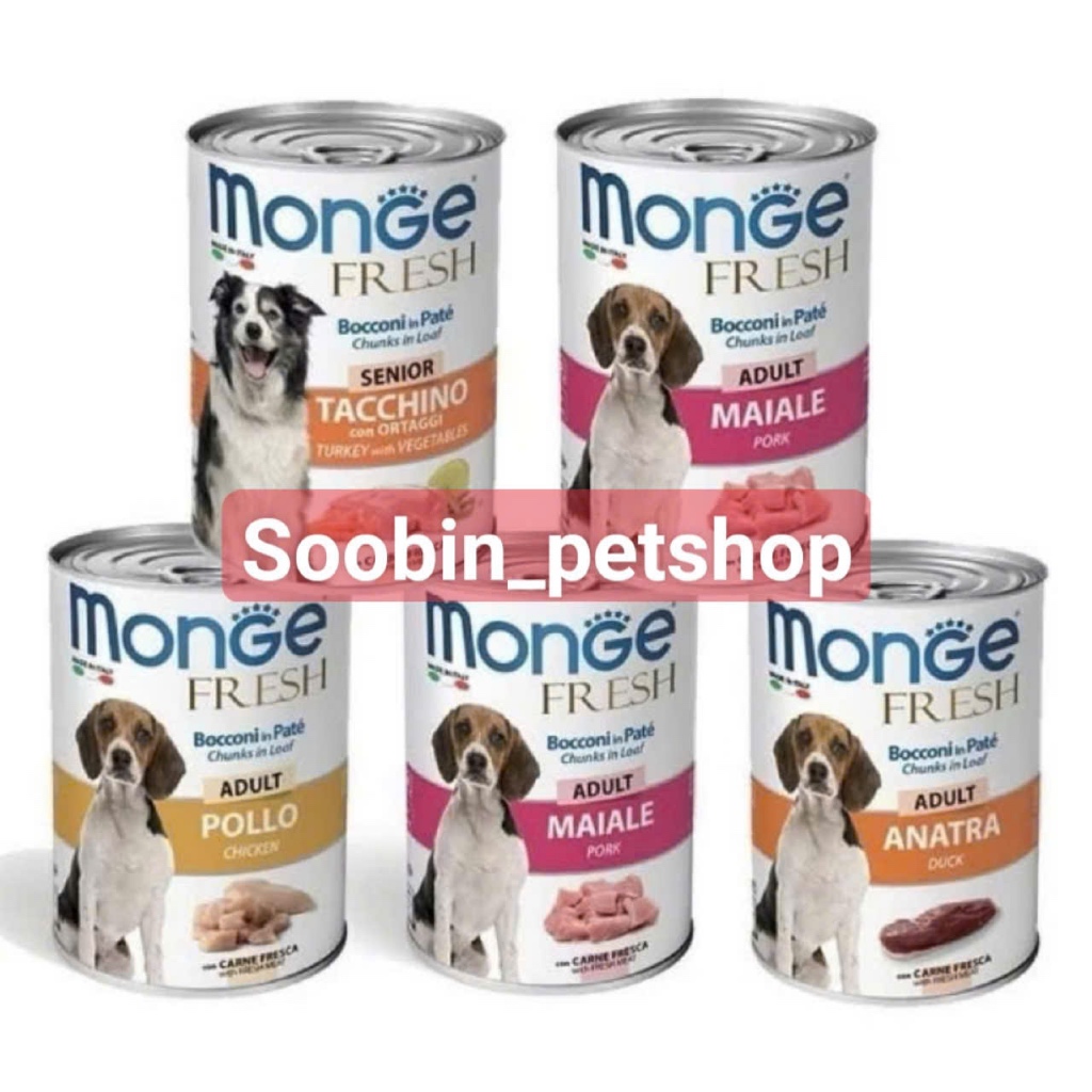 [Thùng 5lon ] Pate cho chó Monge Lon 400gr