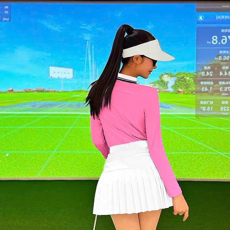 Bộ thể thao nữ, Áo dài tay váy xếp ly hai lớp chơi Tennis, Golf, Pickleball... Hàng SG cao cấp