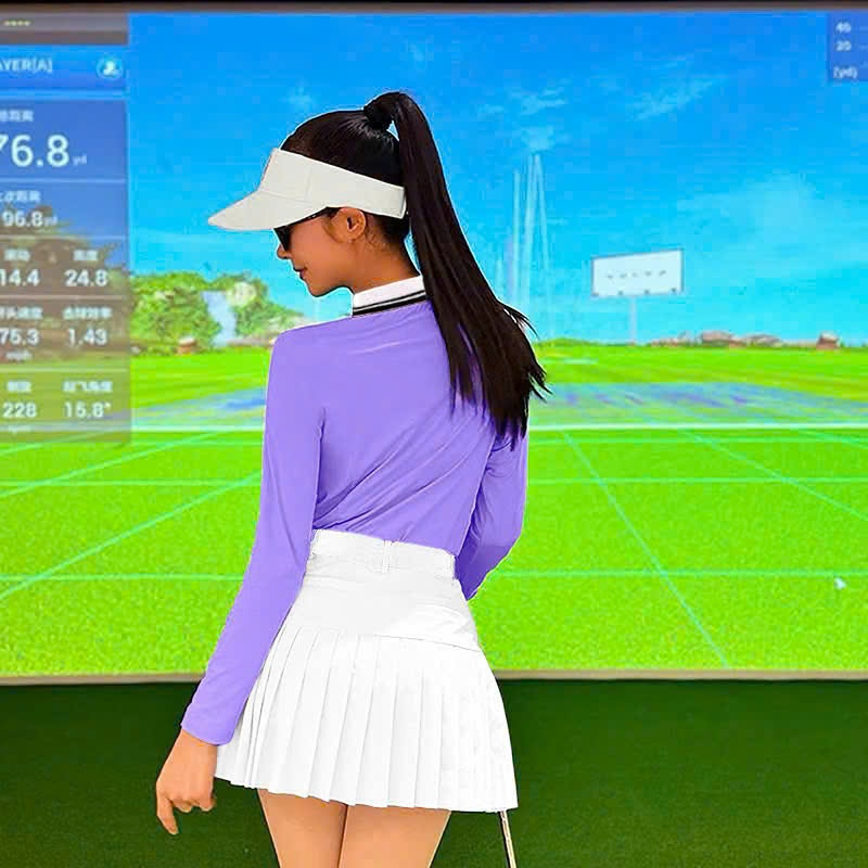 Bộ thể thao nữ, Áo dài tay váy xếp ly hai lớp chơi Tennis, Golf, Pickleball... Hàng SG cao cấp