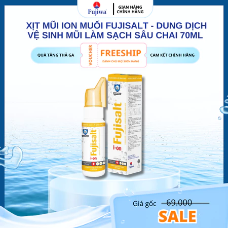 Chai Xịt Mũi Ion Muối Fujisalt - Dung Dịch Vệ Sinh Mũi Ion Muối Làm Sạch Sâu Chai 70ml