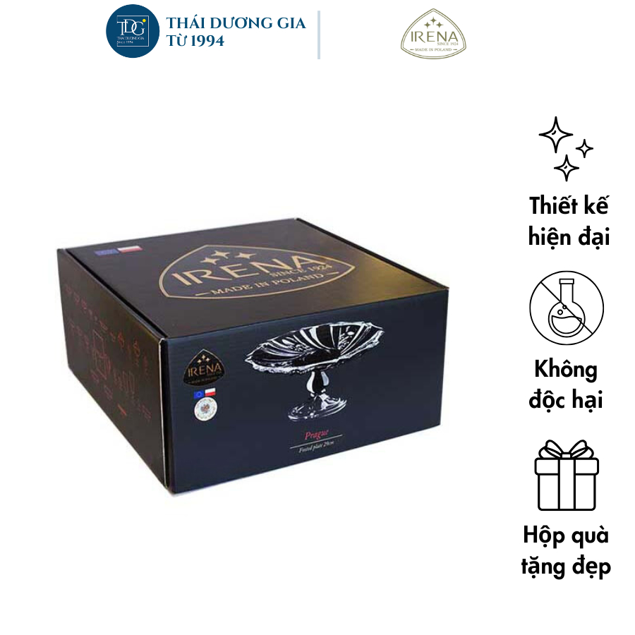 Bát thả hoa, đựng hoa quả có chân cao 24cm Pha Lê Ba Lan Irena – Prague 710886 | Thái Dương Gia