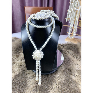 Các mẫu Com bo 3 món Vòng cổ, hoa tai, vòng tay, dây dài thời trang ngọc trai  san hô, mặt hoa cúc