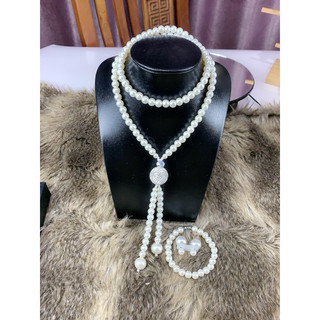 Các mẫu Com bo 3 món Vòng cổ, hoa tai, vòng tay, dây dài thời trang ngọc trai  san hô, mặt hoa cúc