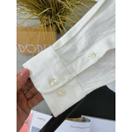 DODEP Áo sơmi nam viscose linen tay dài Trắng kem — ảnh 8