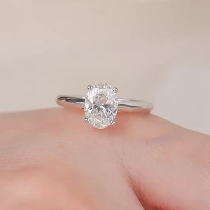 KL0009 Nhẫn Bạc Nữ Ovale Đai Trơn Đá Oval Cut 9.0ly by Kylan Silver