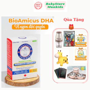 Bioamincus Omega3 bổ sung dha,bé thông minh,mắt sáng khỏe,trí não toàn diện,hương cam dễ uống 30ml