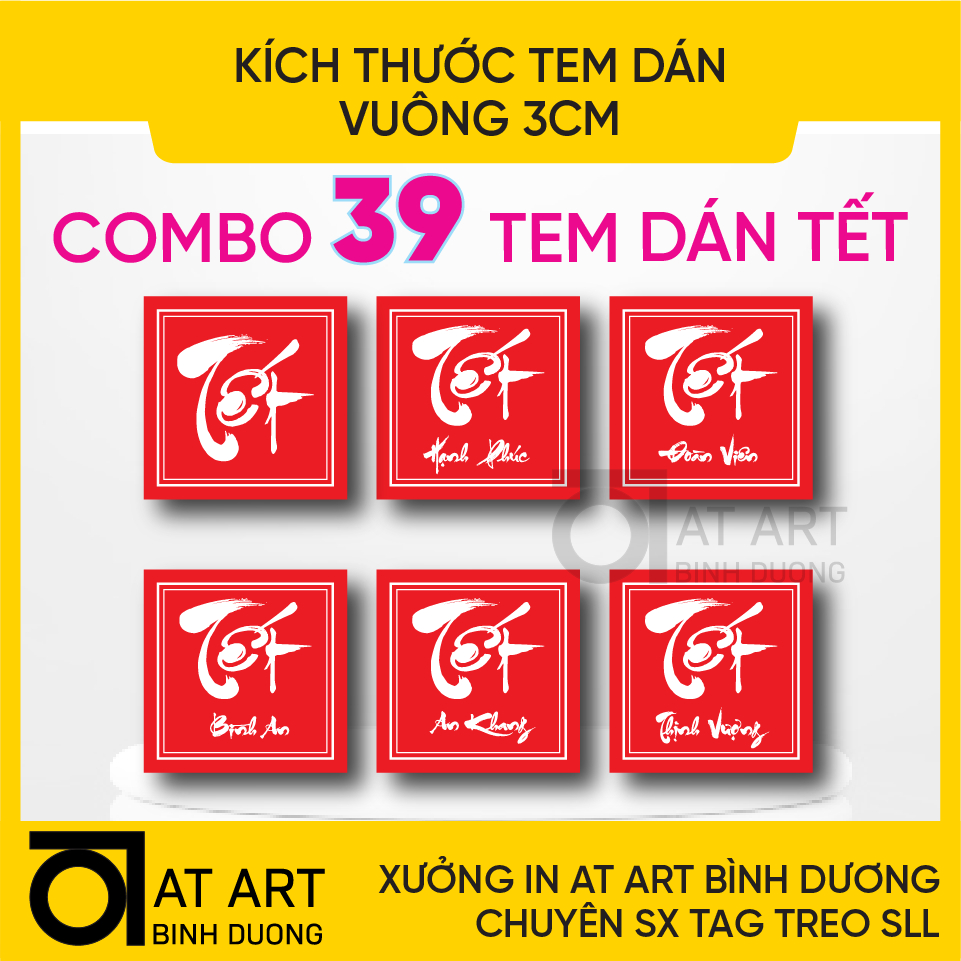 39 miếng tem dán chữ TẾT nhiều mẫu size nhỏ - ATBD | Shopee Việt Nam