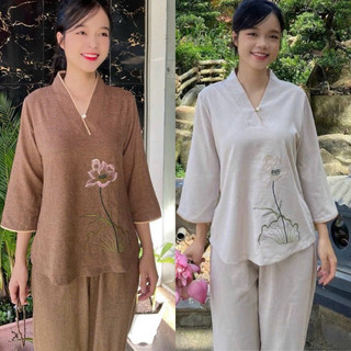 Nút Ngọc LiNen ẤnĐộ Cao Cấp Nữ # Đồ Lam Đi Chùa