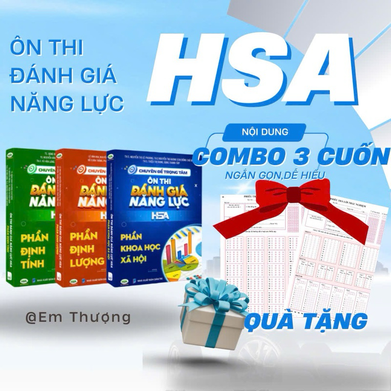 [HSA 2025] Combo Sách ôn thi đánh giá năng lực Hà Nội (Định tính + Định ...