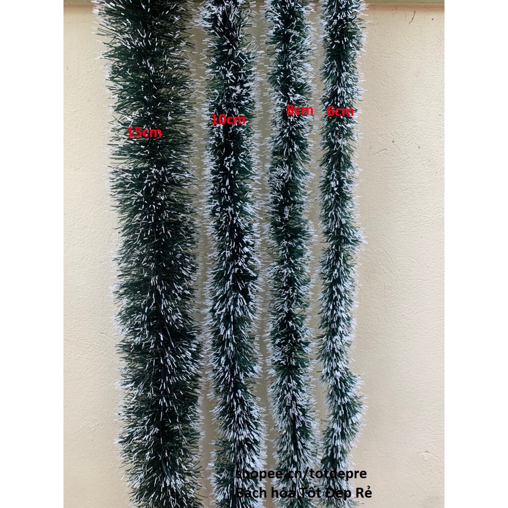 Dây trang trí Tết Dây đuôi chồn trang trí Giáng Sinh - Dây thông trang trí Noel 1.8m - Dây kim tuyến Tết treo quất đào