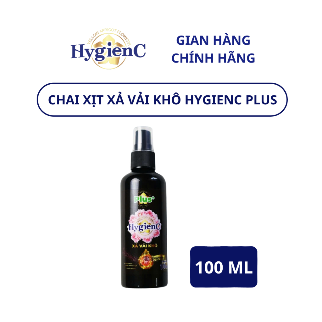 Ảnh Chai Xịt Xả Vải Khô HygienC Plus 100ml/Chai Lưu Giữ Hương Thơm Bền Lâu Trên Quần Áo 2