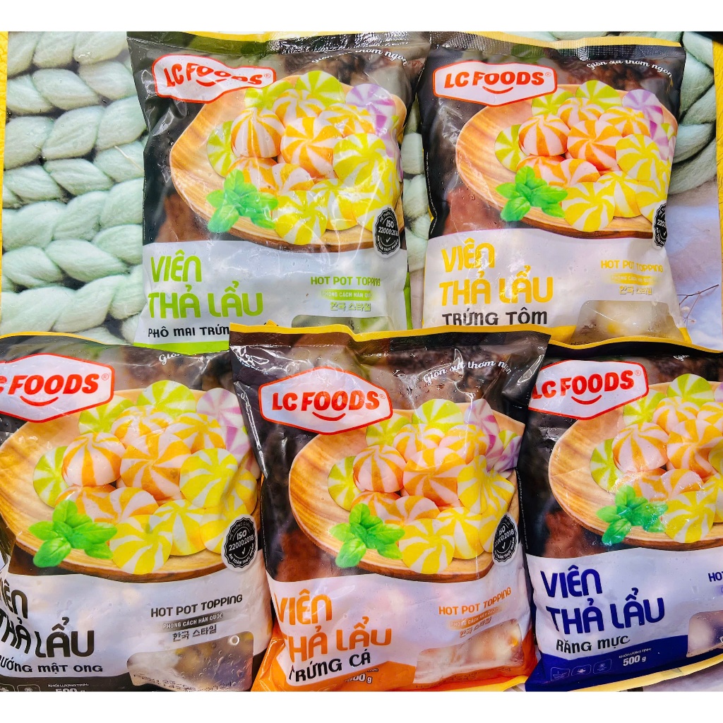 Viên Bánh bao Nhân Trứng Cá ( Lacusia), Gói 500g_ Màu Cam