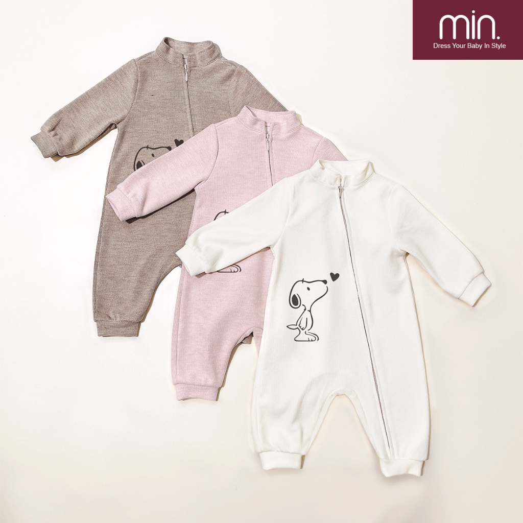 Body Sơ Sinh Dài Tay Anminaza Cổ Đứng Vải Nỉ Nhung Mềm Mịn Và Ấm Áp - Hàng Chính Hãng AMI0119