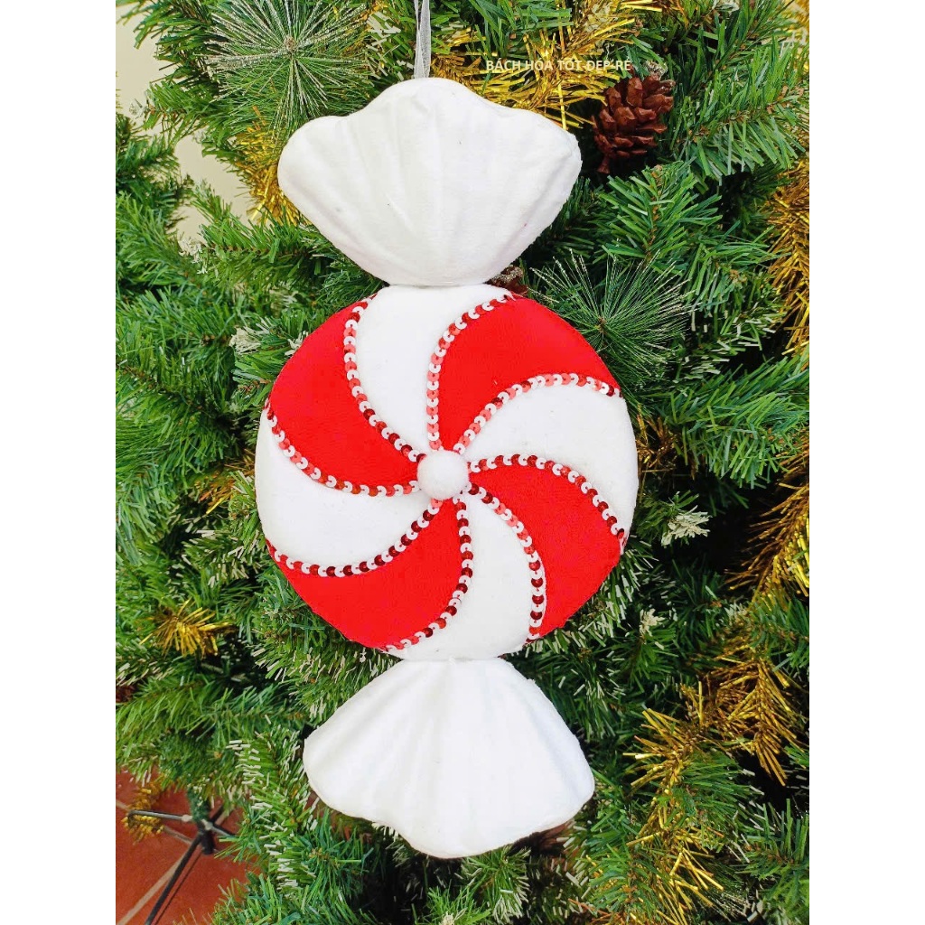 KẸO NHUNG XOẮN 38CM-PHỤ KIỆN NOEL TUYỆT ĐẸP