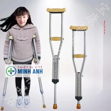 1 ĐÔI Nạng trẻ em nhẹ chống trượt chiều cao trẻ em gãy xương phục hồi chức năng nạng đôi người già nạng nách gậy tậP