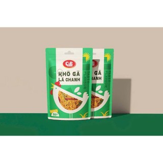Khô Gà Lá Chanh C&B GÓI 45G, món ăn vặt hàng đầu, thức ăn khô tiện lợi cho mọi nhà.