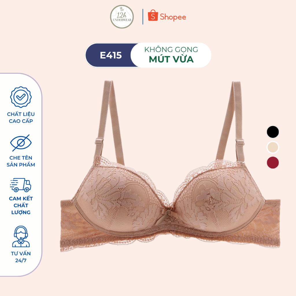 Áo ngực không gọng mút bàn tay nâng ngực định hình quả ngực, không lộ viền E415 | THỜI TRANG 12H